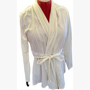 Wayward Fancies Cotton Wrap Top Off White Sash 1X 18W Eshakti